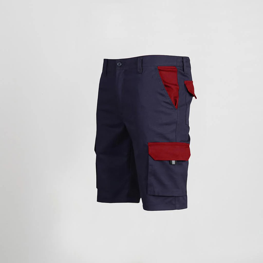 7504C1-104105 - BERMUDA UNISEX MULTIBOLSILLOS ELASTICO GAMO COMBINADA MARINO/ROJO