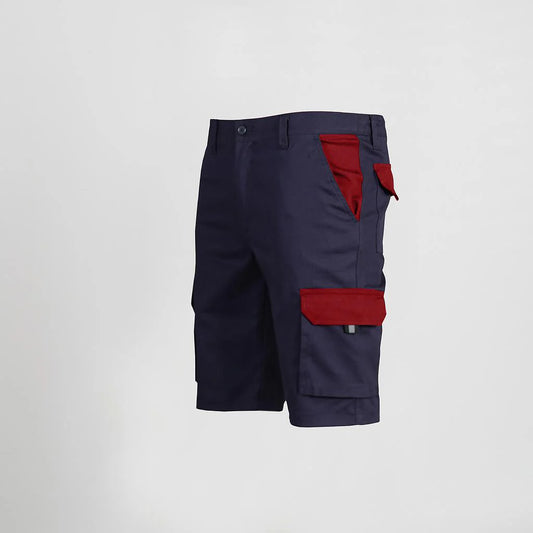 7504C1-104105 - BERMUDA UNISEX MULTIBOLSILLOS ELASTICO GAMO COMBINADA MARINO/ROJO