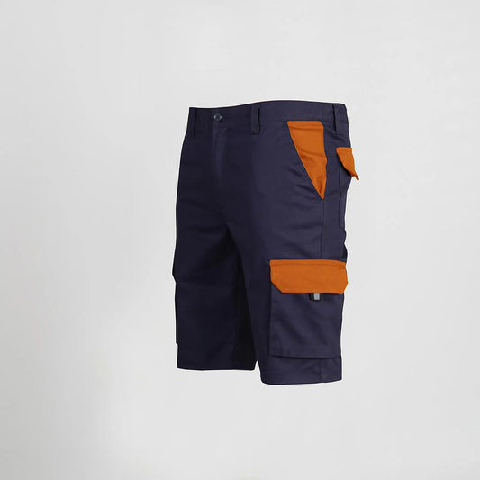 7504C1-104116 - BERMUDA UNISEX MULTIBOLSILLOS ELASTICO GAMO COMBINADA MARINO/NARANJA