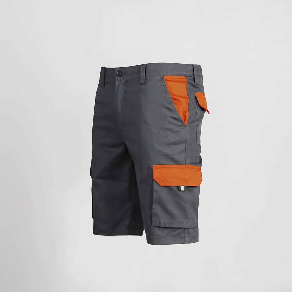7504C1-109116 - BERMUDA UNISEX MULTIBOLSILLOS ELASTICO GAMO COMBINADA GRIS/NARANJA