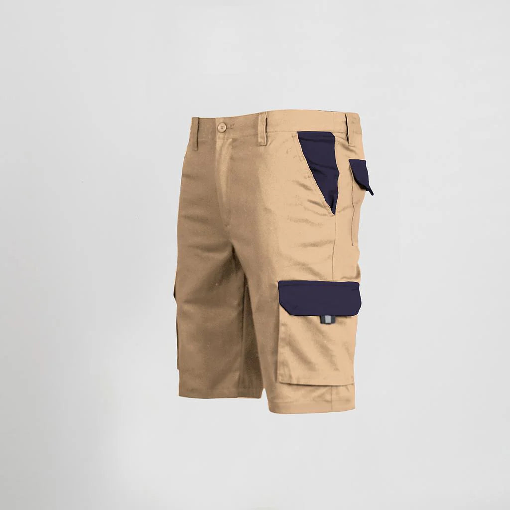7504C1-110104 - BERMUDA UNISEX MULTIBOLSILLOS ELASTICO GAMO COMBINADA BEIGE/MARINO