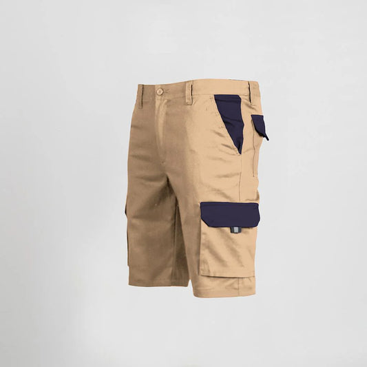 7504C1-110104 - BERMUDA UNISEX MULTIBOLSILLOS ELASTICO GAMO COMBINADA BEIGE/MARINO