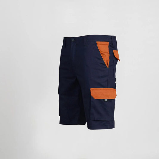 7504C1-159116 - BERMUDA UNISEX MULTIBOLSILLOS ELASTICO GAMO COMBINADA AZUL NAVY/NARANJA