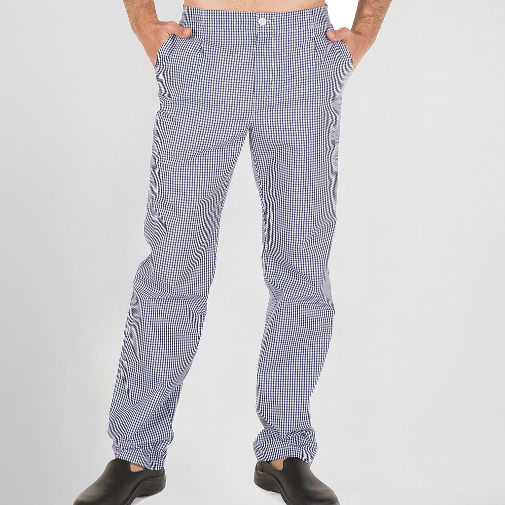 771000-202 - PANTALON COCINA UNISEX VICHY CUADRO MARINO