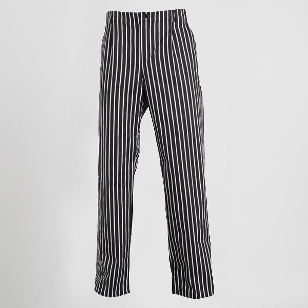 777100-706 - PANTALON COCINA UNISEX ESTAMPADO RAYA NEGRO