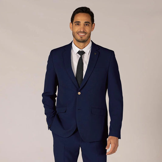 800024-104 - AMERICANA HOMBRE 2 BOTONES SLIM FIT X.LINEN MARINO