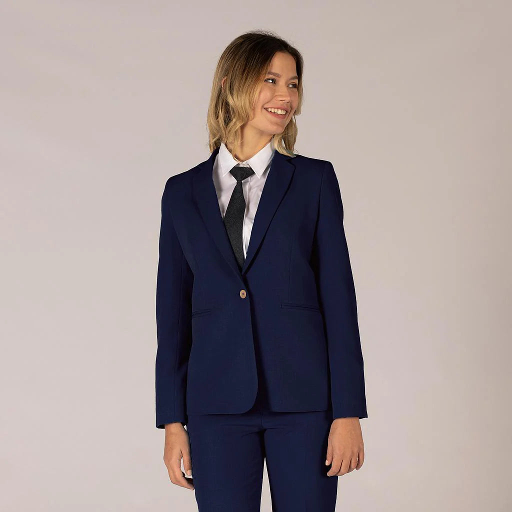 800025-104 - AMERICANA MUJER 1 BOTON X.LINEN MARINO
