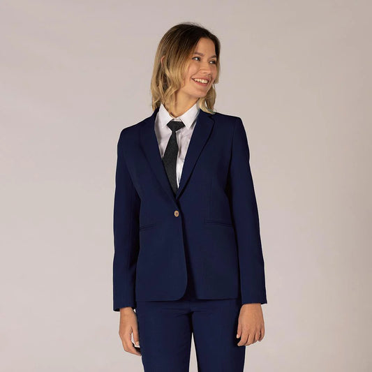 800025-104 - AMERICANA MUJER 1 BOTON X.LINEN MARINO