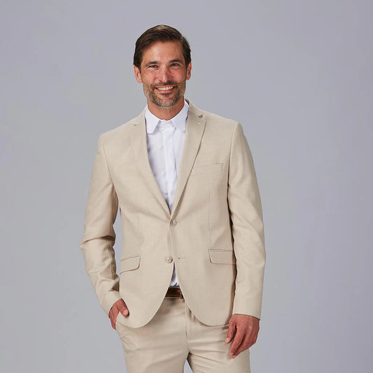 800043-110 - AMERICANA HOMBRE 2 BOTONES SLIM FIT TAFFORA BEIGE