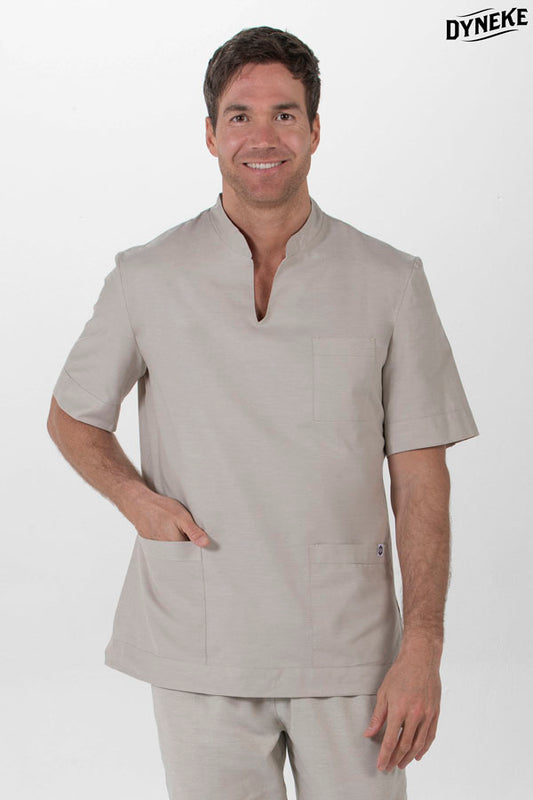 8001824 - Casaca caballero cuello mao color beige