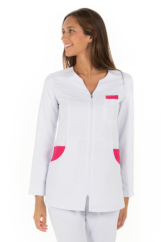 8009572 - Chaqueta mujer microfibra contraste fucsia m/l