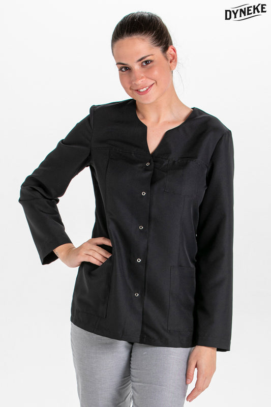 8059571 - Chaqueta m/l corchetes microfibra negra