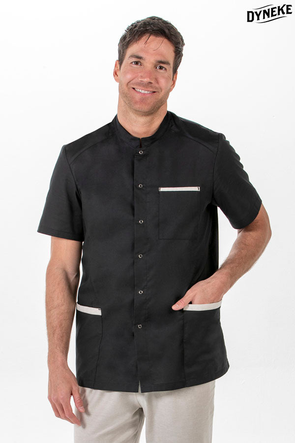 8072841 - Chaqueta negra hombre m/c cuello mao