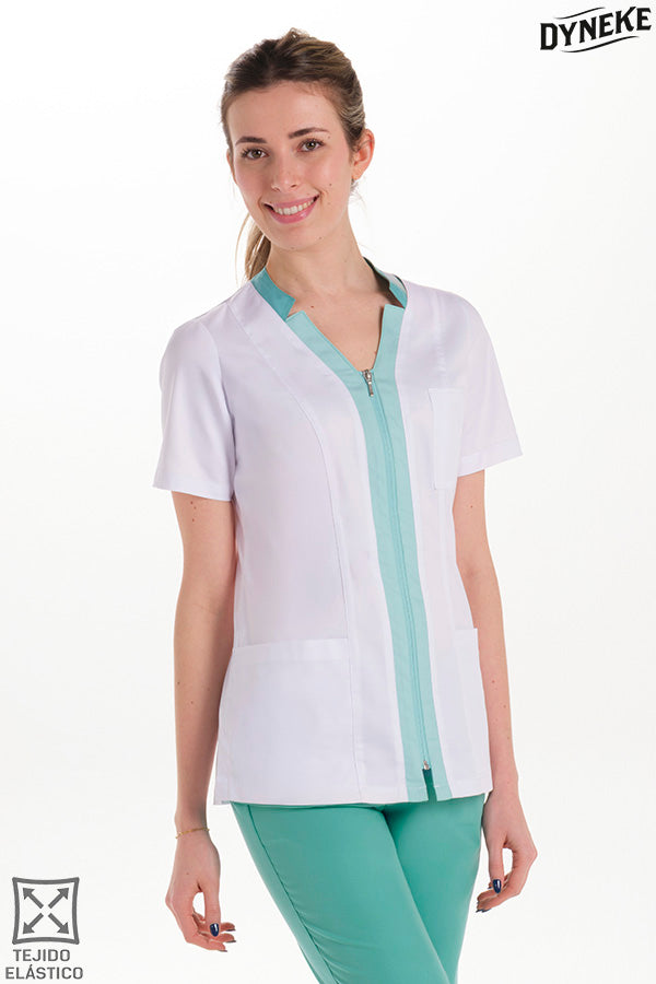 8123906 - Chaqueta elástica m/c mujer contraste verde