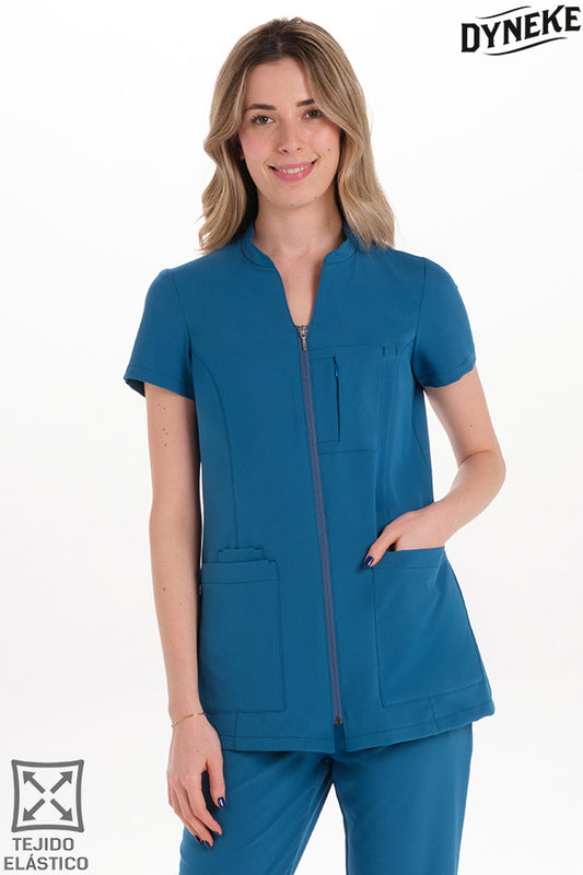 8124408 - Chaqueta mujer m/c verde petróleo elástica