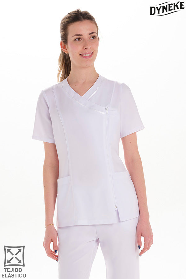 8133284 - Chaqueta m/c microfibra elástica blanca raso