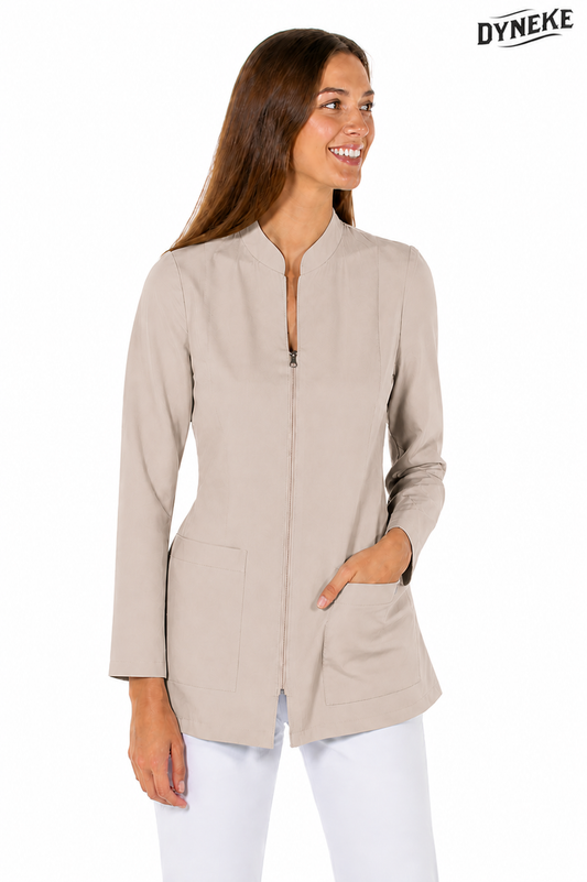 8163569 - CHAQUETA MUJER M/L MICROFIBRA CUELLO MAO BEIGE