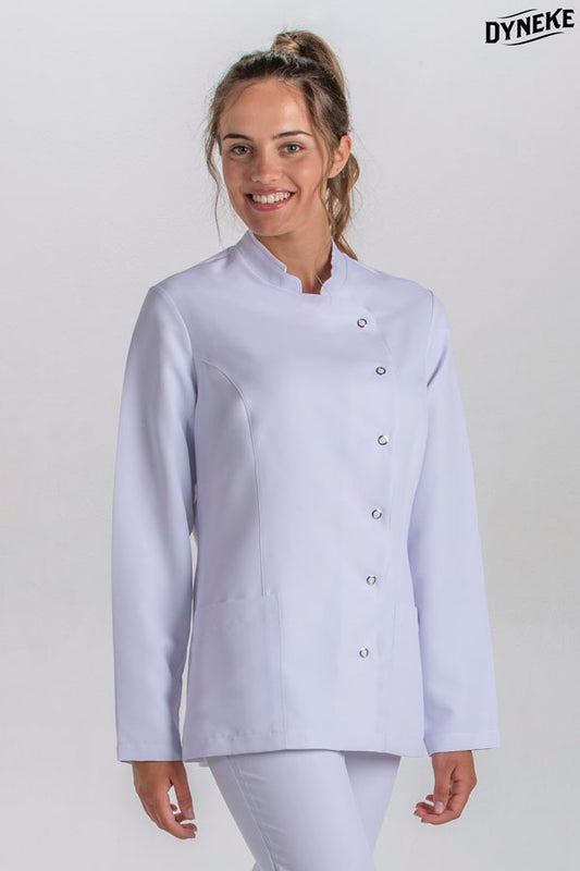 8176570 - Chaqueta cruzada chica microfibra blanca m/l