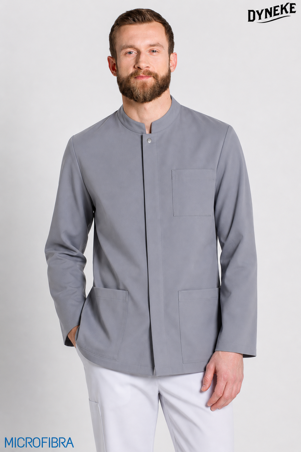 8213491 - CHAQUETA HOMBRE MICROFIBRA CORCHETES M/L GRIS