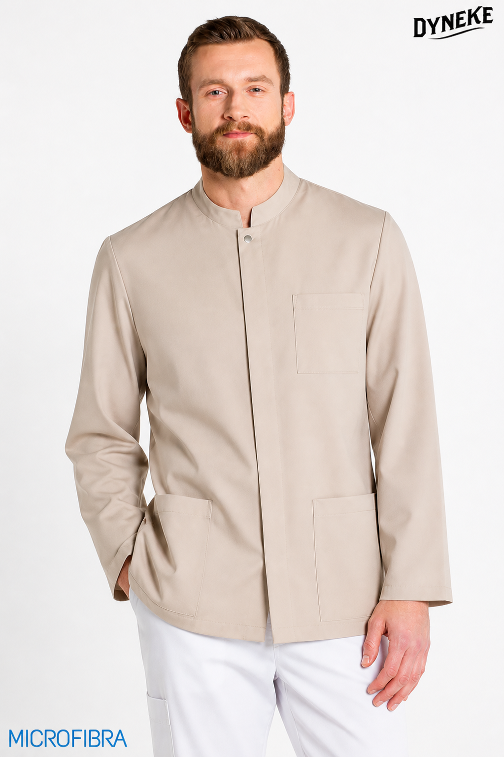 8213569 - CHAQUETA HOMBRE MICROFIBRA CORCHETES M/L BEIGE