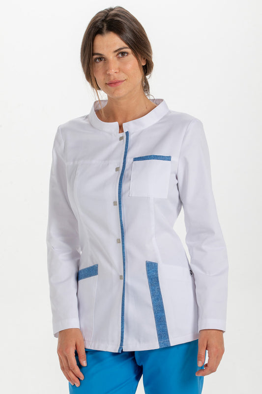 8264875 - Chaqueta contraste jaspeado azul m/l