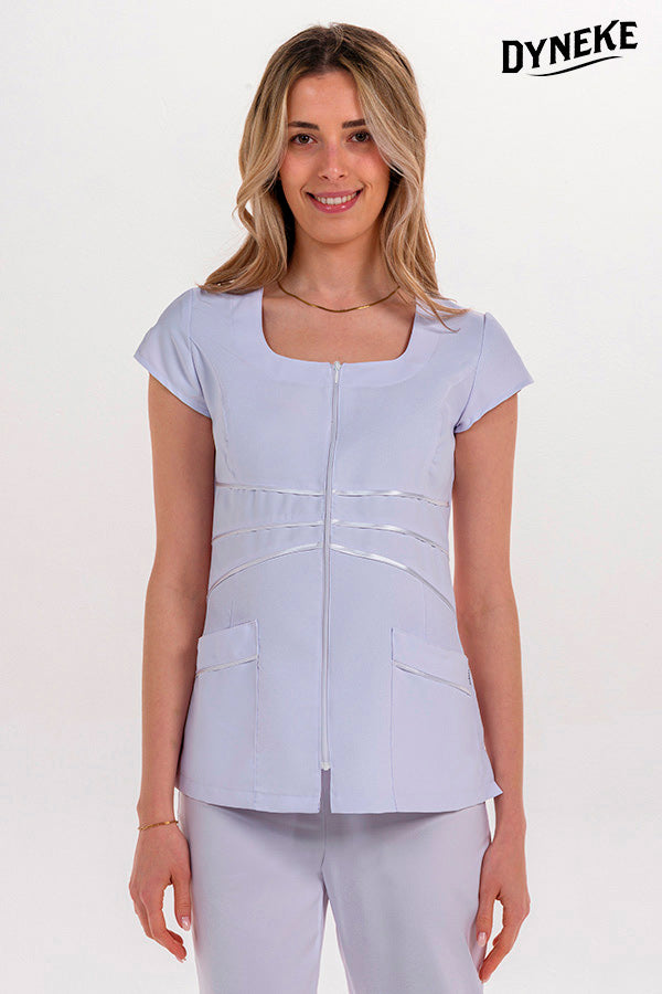 8282570 - CHAQUETA M/C MICROF.BLANCA CINTAS RASO