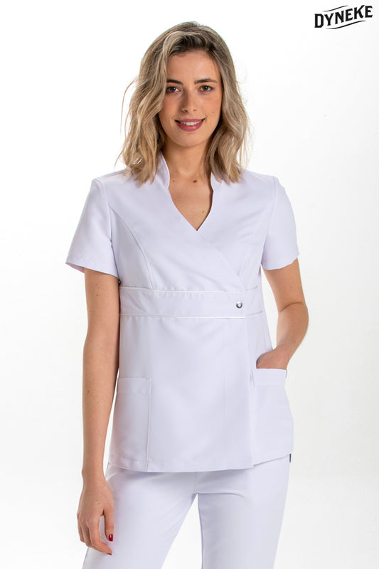 8299570 - Chaqueta pekin blanco vivos raso