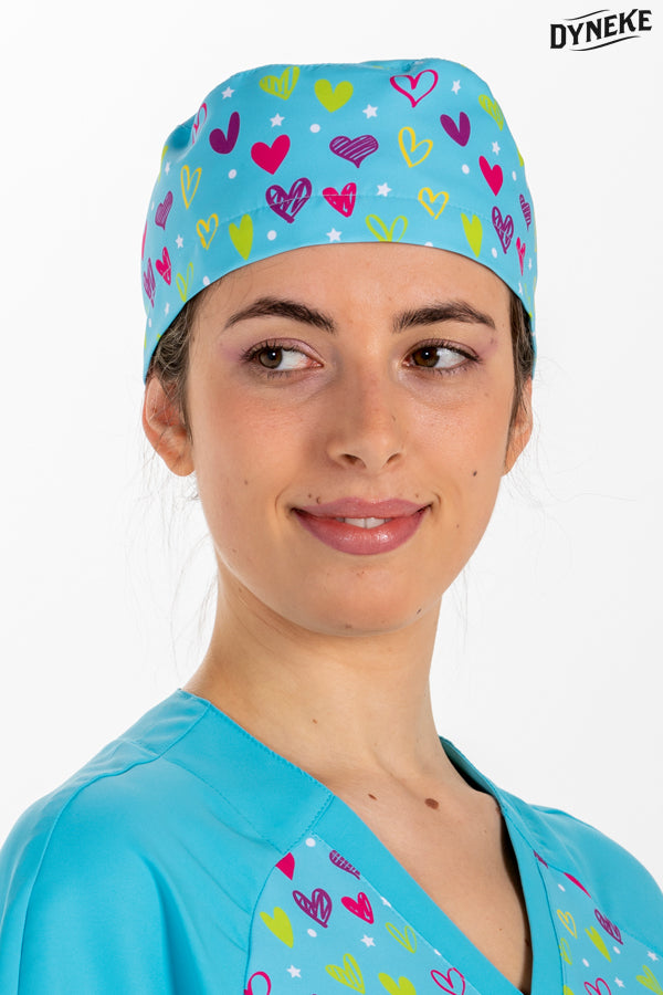 8409003 - Gorro sanitario corazones azul