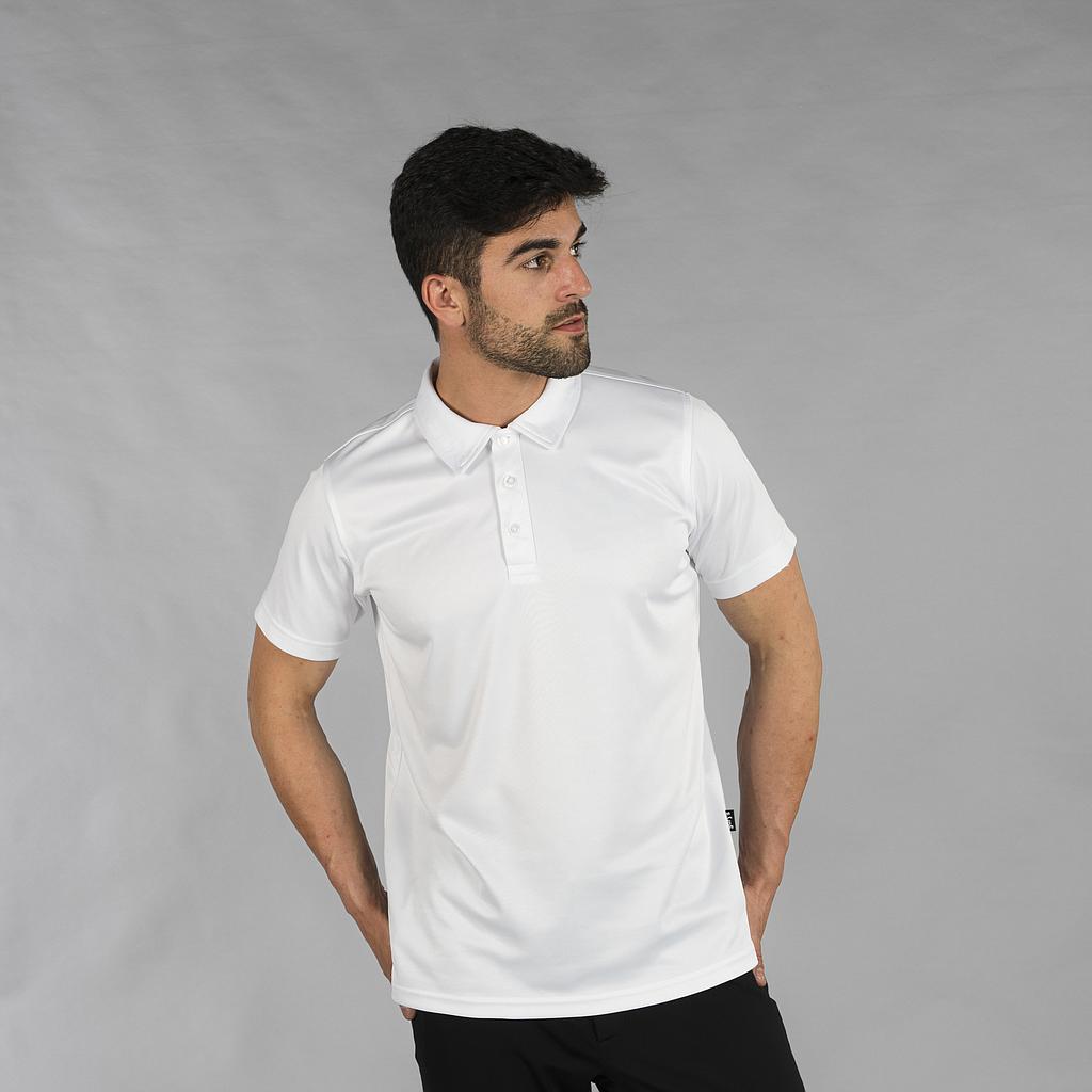 850001-101 - POLO HOMBRE INTERLOCK "REDLINE" BLANCO