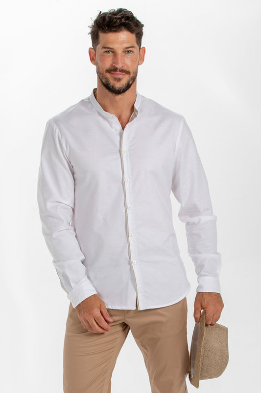 8571823 - Camisa caballero blanca cuello mao