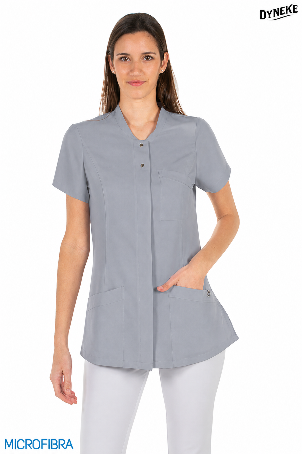 8826491 - CHAQUETA MUJER CORCHETES M/C MICROFIBRA GRIS