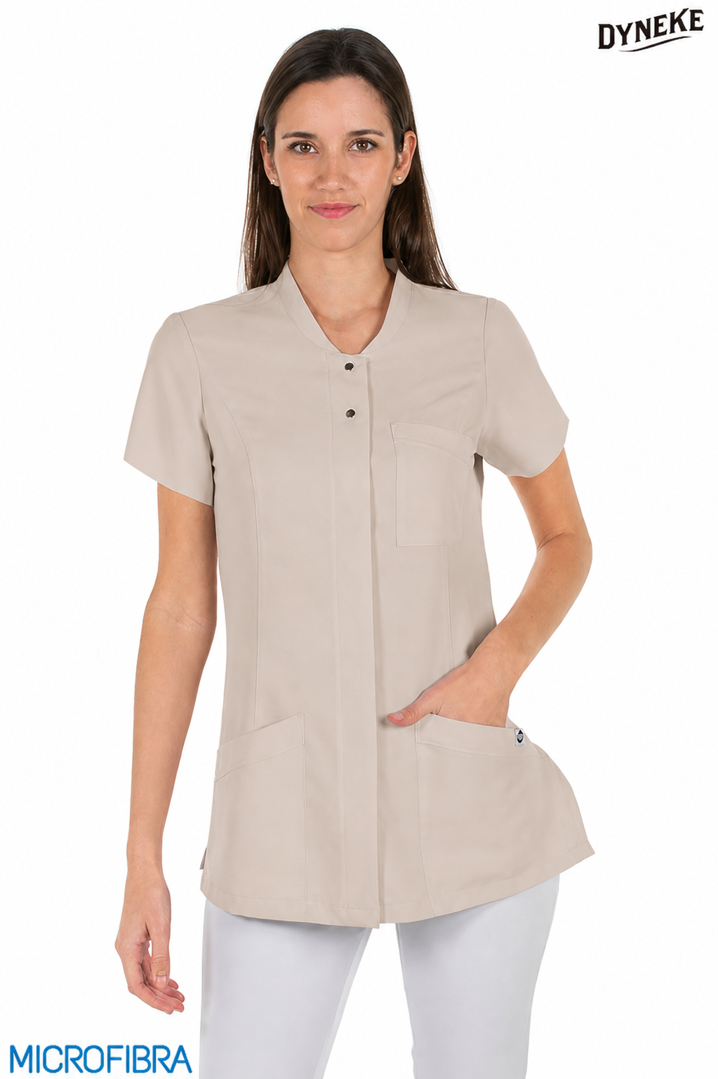 8826569 - CHAQUETA MUJER CORCHETES M/C MICROFIBRA BEIGE