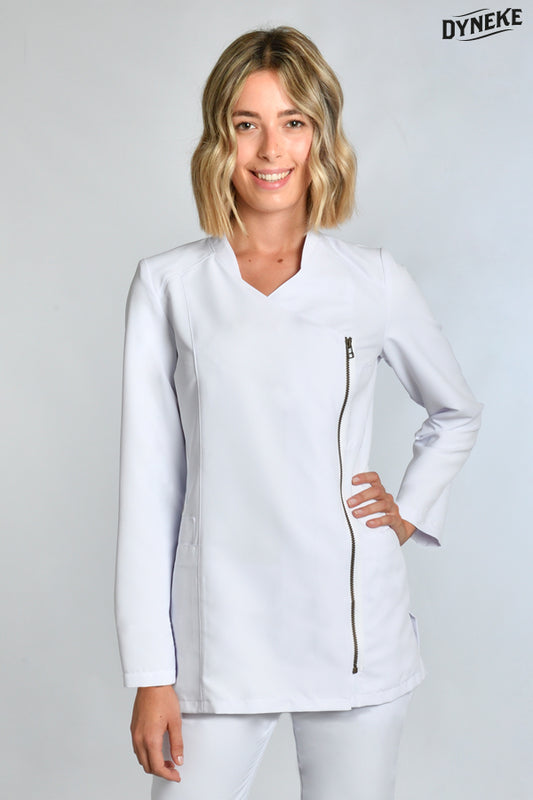 8828570 - Chaqueta sra. blanca cremallera dorada
