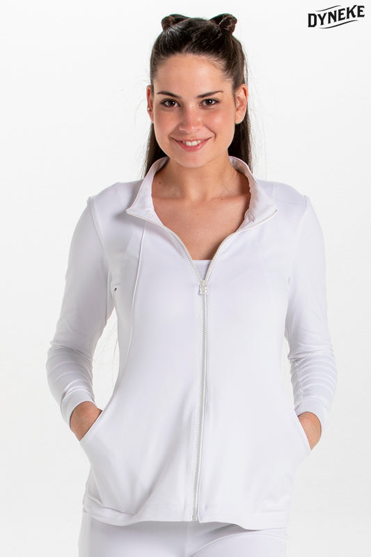 8975476 - Chaqueta punto blanca con cremallera