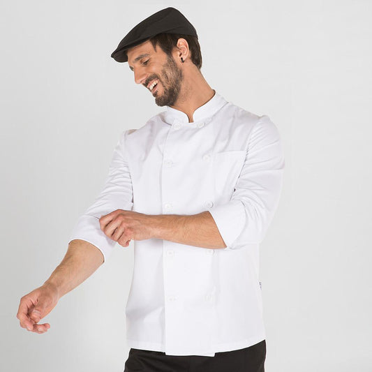 910000-101 - CHAQUETA COCINA UNISEX M/L SARGA BLANCA