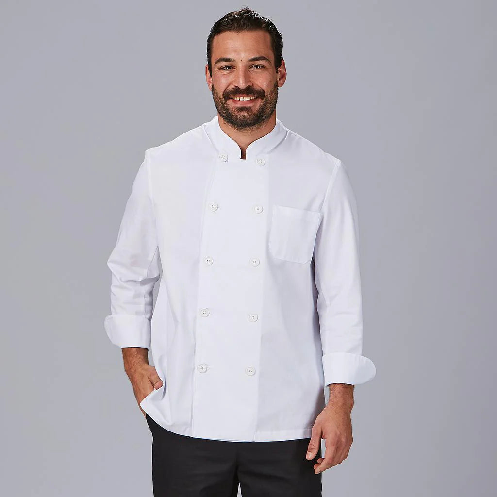 910101-101 - CHAQUETA COCINA UNISEX M/L SARGA BLANCA