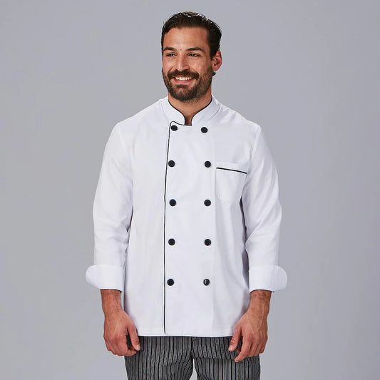 912000-001 - CHAQUETA COCINA UNISEX COMBI VIVO COLORES M/L NEGRO
