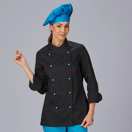 918000-001 - CHAQUETA COCINA MUJER NIZA SIN BOTONES (PEDIR APARTE REF 3111) NEGRO