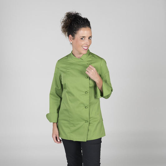 919100-121 - CHAQUETA COCINA MUJER CATANIA VERDE OLIVA