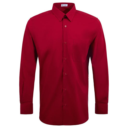 920138-09 - CAMISA HOMBRE CUELLO CAMISERO MANGA LARGA ALAMEDA GRANATE