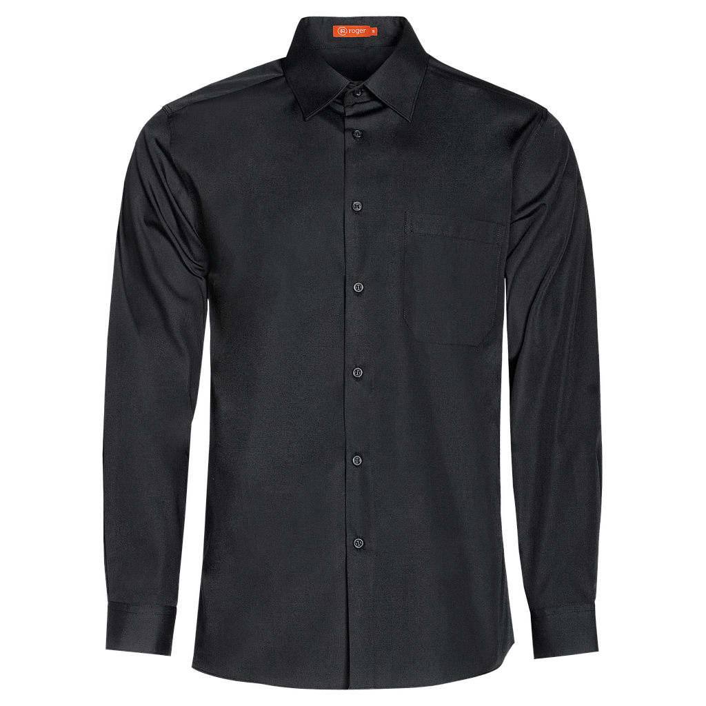 920144-07 - CAMISA HOMBRE CUELLO CAMISERO MANGA LARGA FLORIDA NEGRO