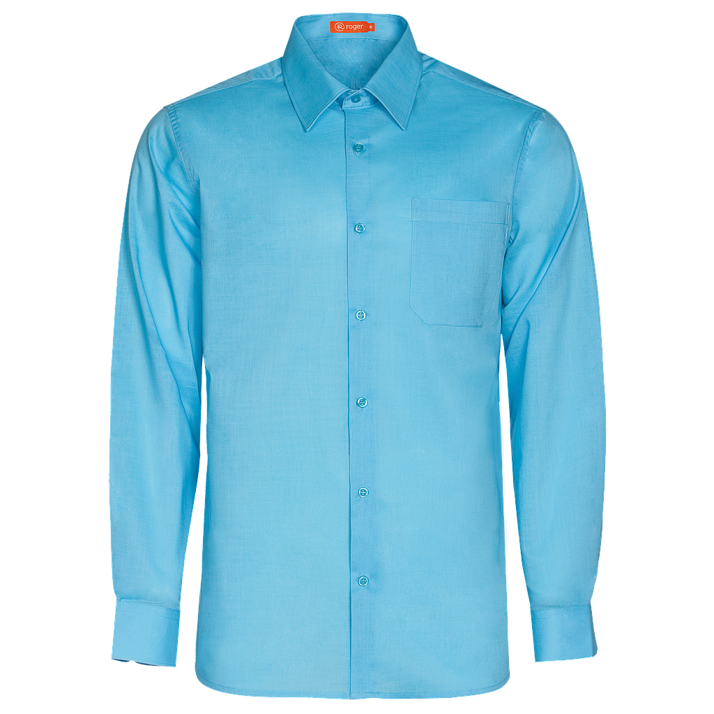 920144-39 - CAMISA HOMBRE CUELLO CAMISERO MANGA LARGA FLORIDA TURQUESA