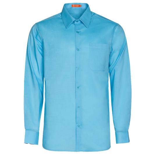 920144-39 - CAMISA HOMBRE CUELLO CAMISERO MANGA LARGA FLORIDA TURQUESA