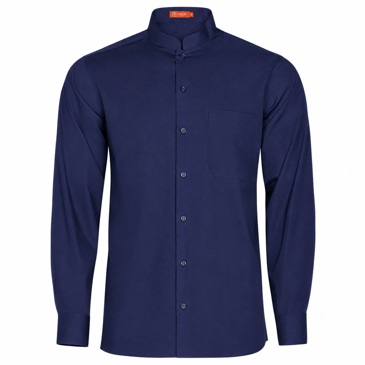 921138-04 - CAMISA HOMBRE CUELLO MAO MANGA LARGA NOBRE MARINO