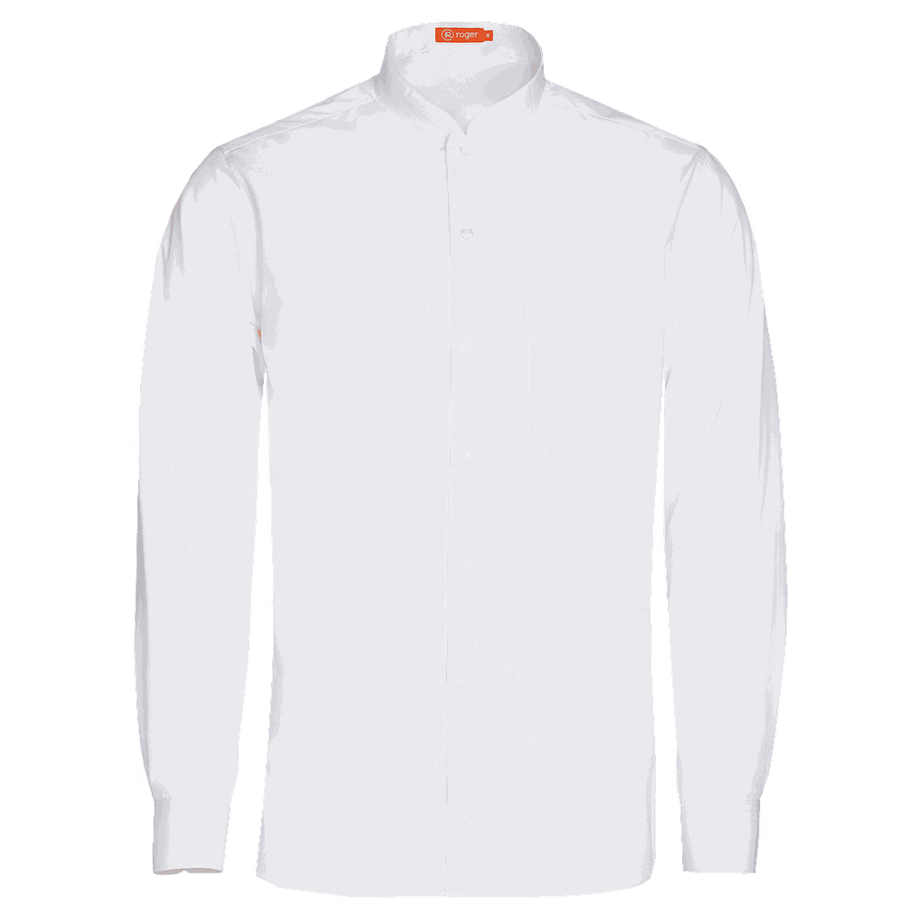 921138-13 - CAMISA HOMBRE CUELLO MAO MANGA LARGA NOBRE BLANCO