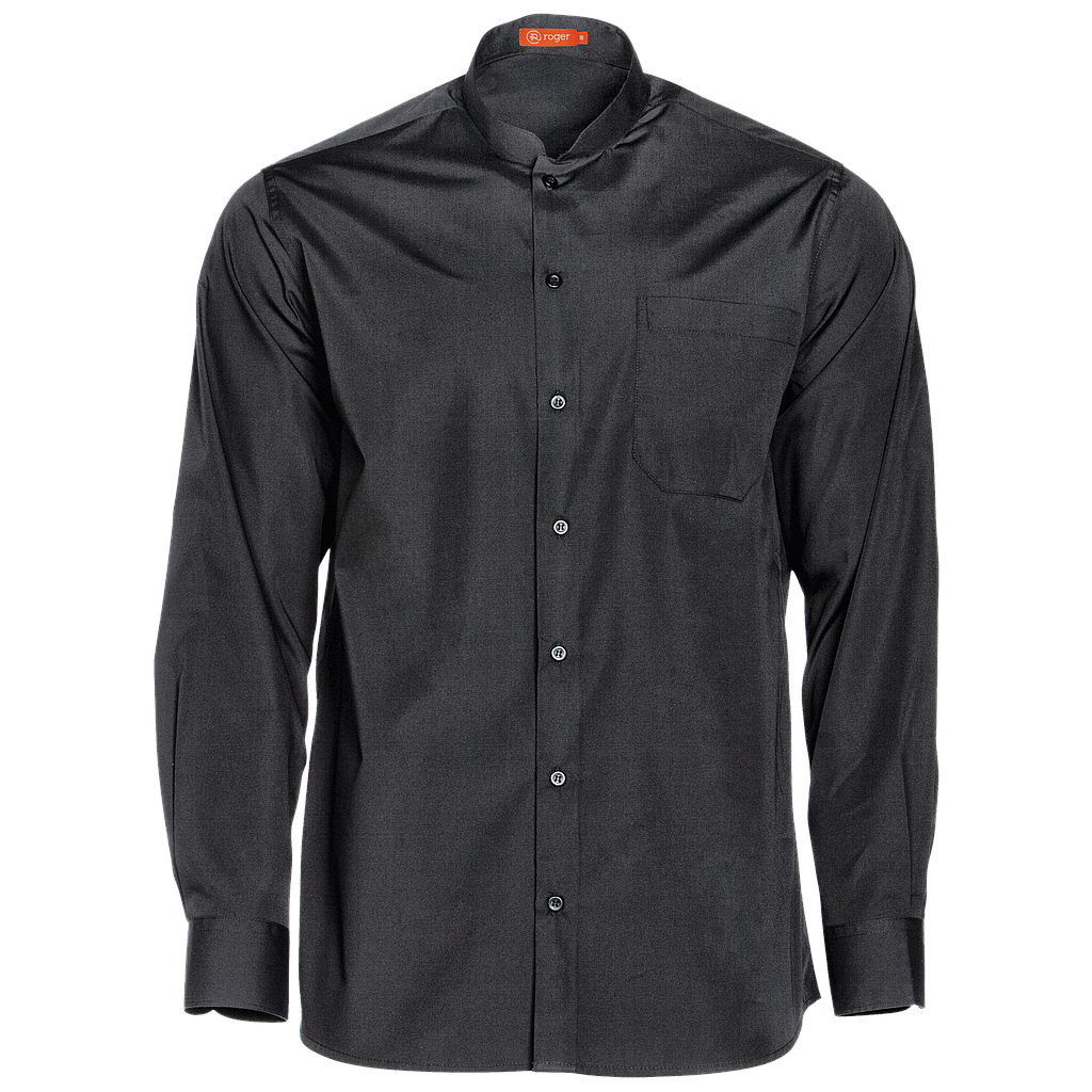 921141-07 - CAMISA HOMBRE CUELLO MAO MANGA LARGA GABIN NEGRO
