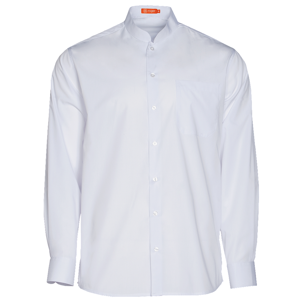 921141-13 - CAMISA HOMBRE CUELLO MAO MANGA LARGA GABIN BLANCO