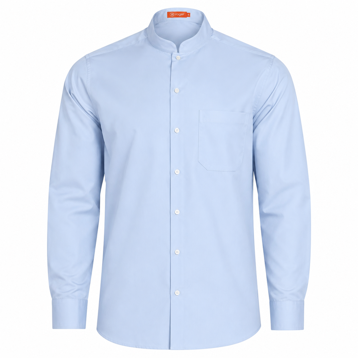 921141-19 - CAMISA HOMBRE CUELLO MAO MANGA LARGA GABIN CELESTE