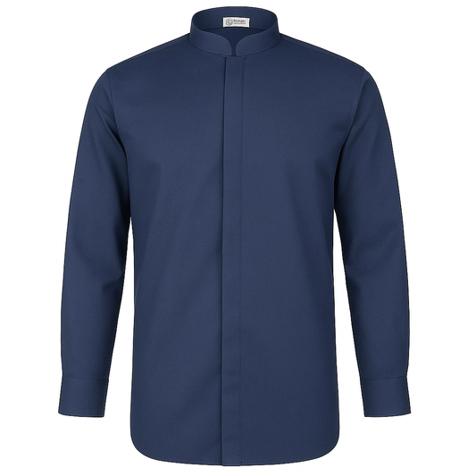 922138-04 - CAMISA HOMBRE CUELLO MAO MANGA LARGA ALAMEDA MARINO