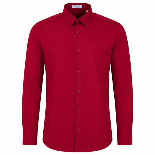 925138-09 - CAMISA HOMBRE CUELLO CAMISERO C/PINZA MANGA LARGA ALAMEDA GRANATE